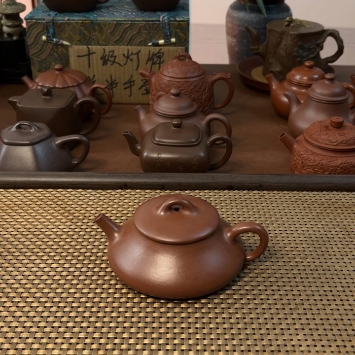 紫砂茶壶隐瓢中槽青手工壶