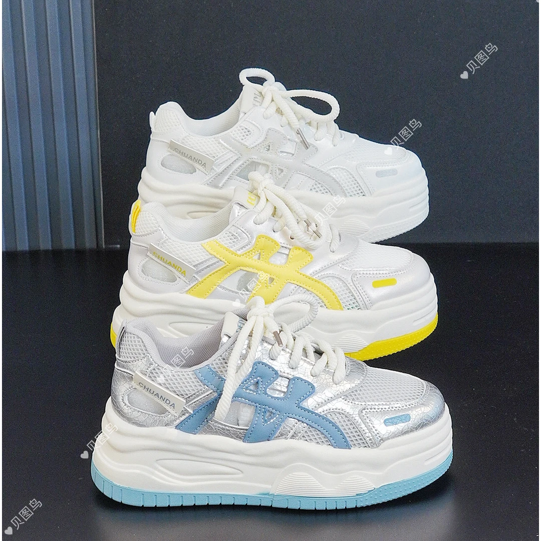 【看编码下单】2025新款厚底镂空小白鞋女舒适百搭休闲运动鞋小个子