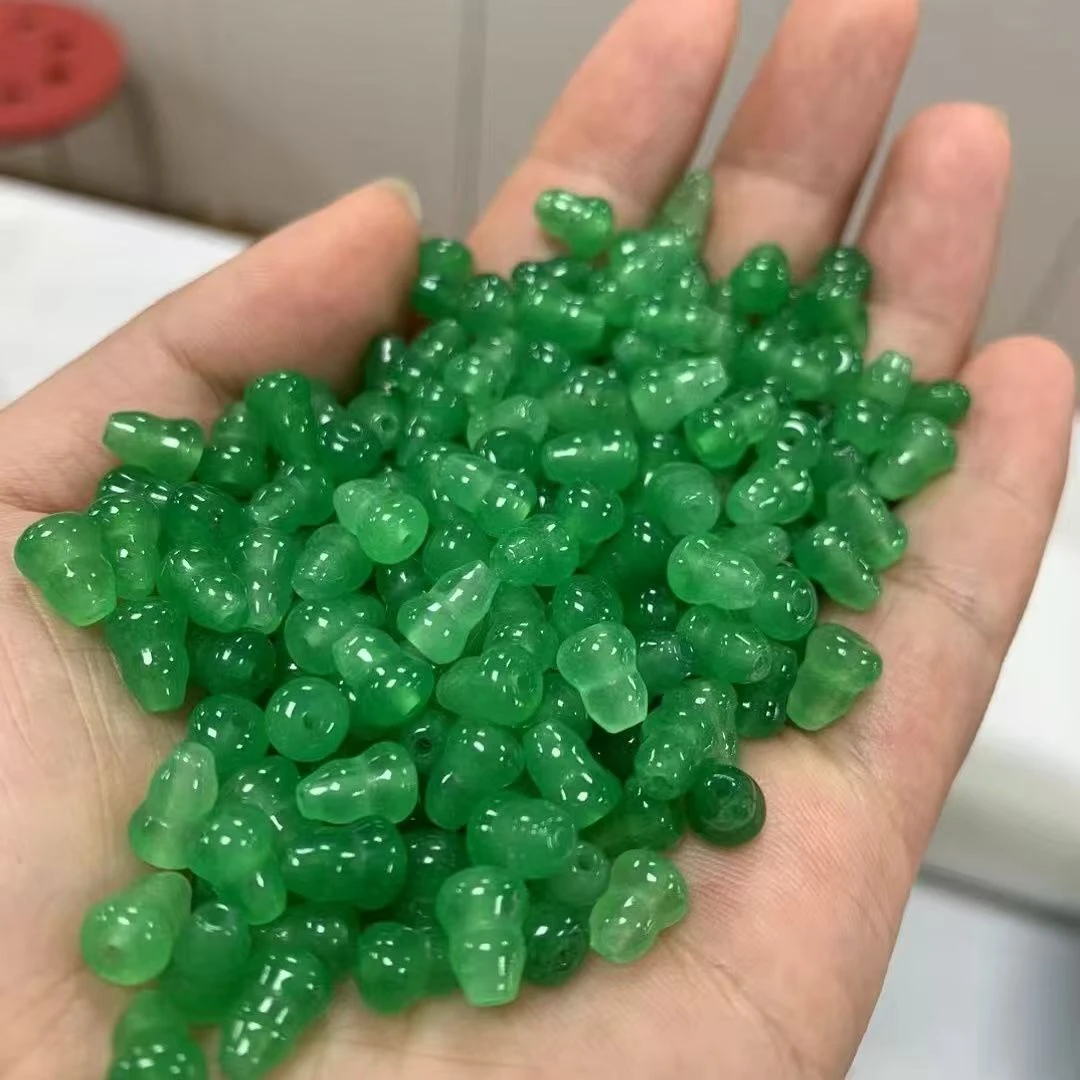 手工串珠巴山翠散珠冰绿通孔葫芦立体小葫芦diy饰品手链项链配件