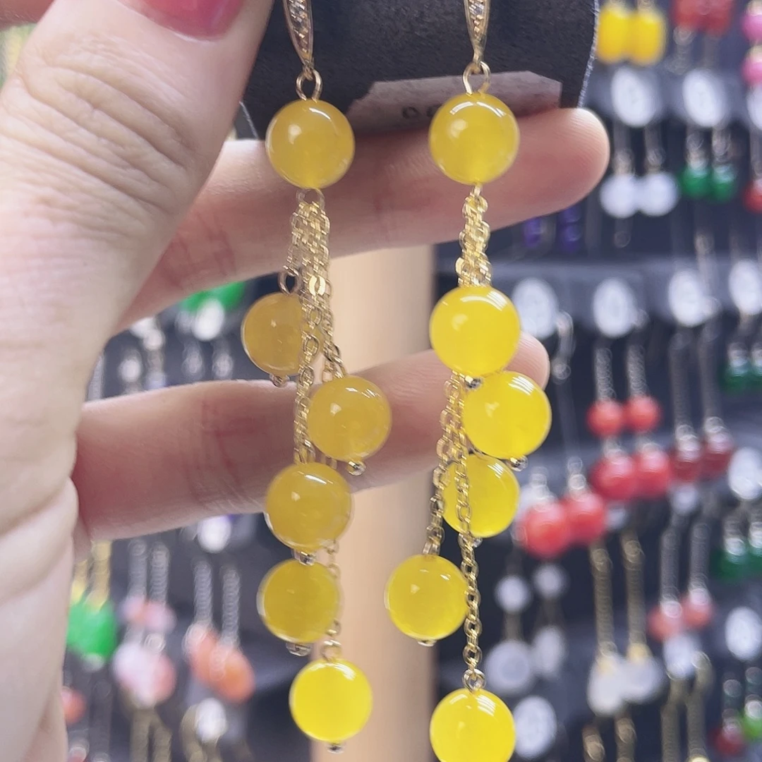 玛瑙/玉髓未镶嵌耳环