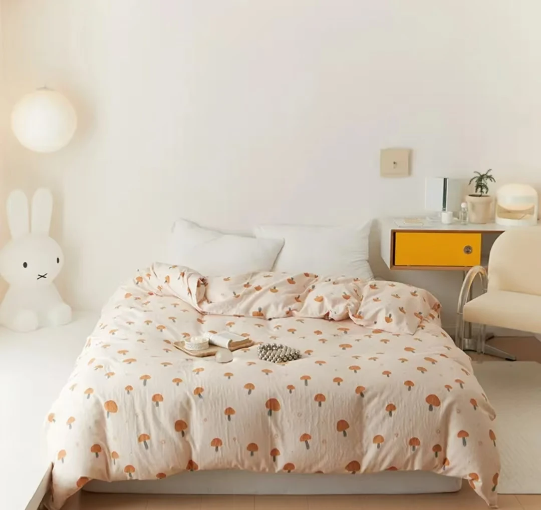 200*230cm微瑕双层纱拼接被套小蘑菇