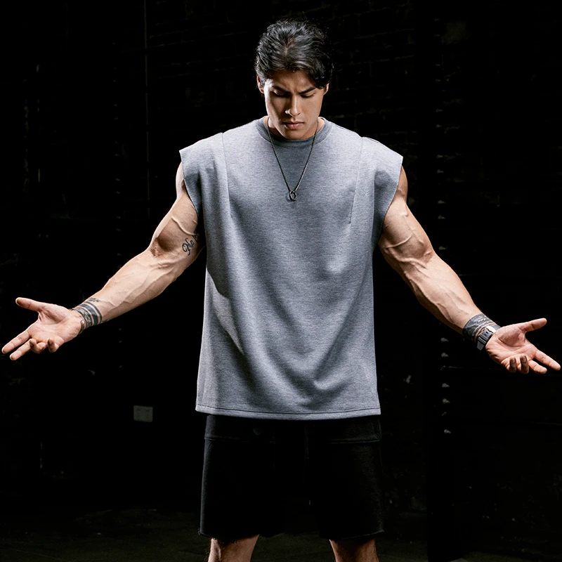 肌肉狗160g空气棉运动健身背心男夏季宽松透气坎肩无袖stk短袖