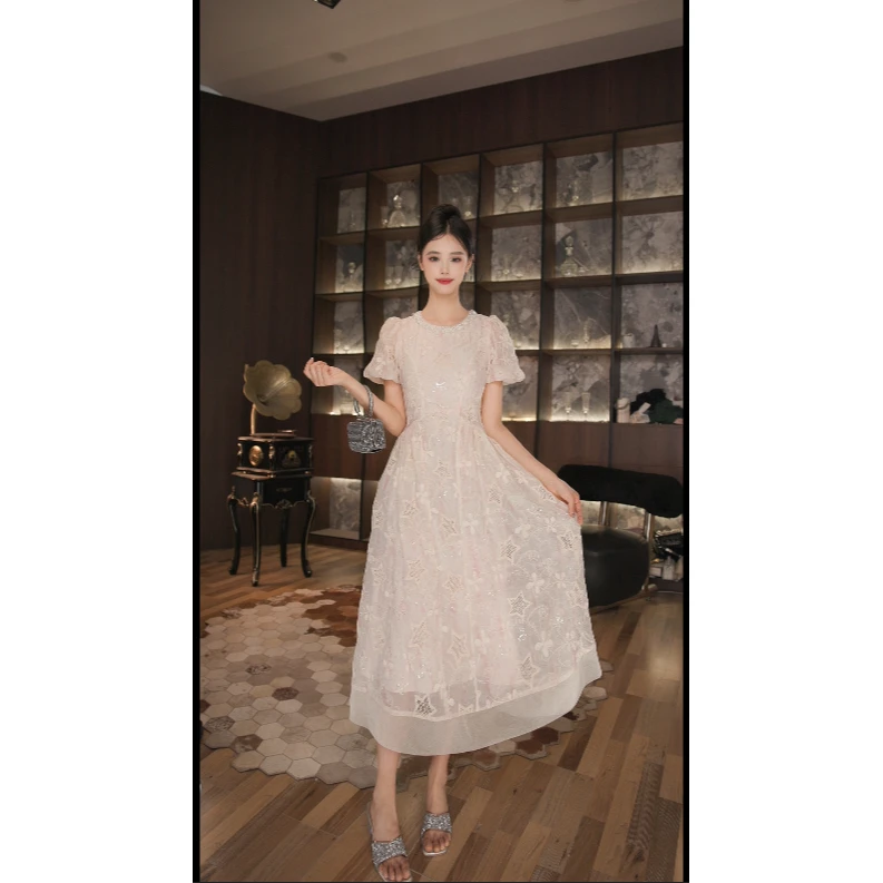 尤米定制 法式赫本风名媛显瘦优雅时尚连衣裙 45193