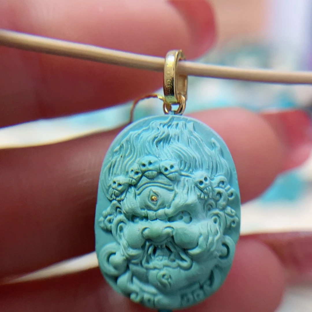 绿松石珠宝奇石18K金镶嵌