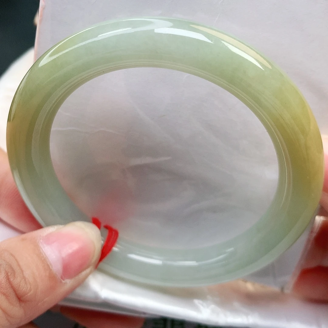 未镶嵌手镯翡翠A货翡翠黄翡圆条323号