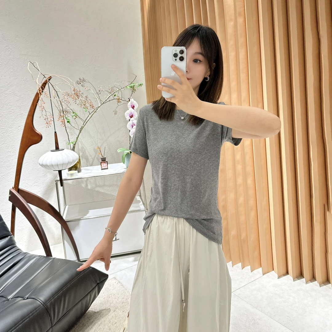 【褚培培自制】“绵羊毛的质感”-莱赛尔-半夏设计感简约亲肤休闲t恤