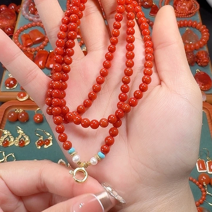 南红玛瑙未镶嵌5.3毛衣链