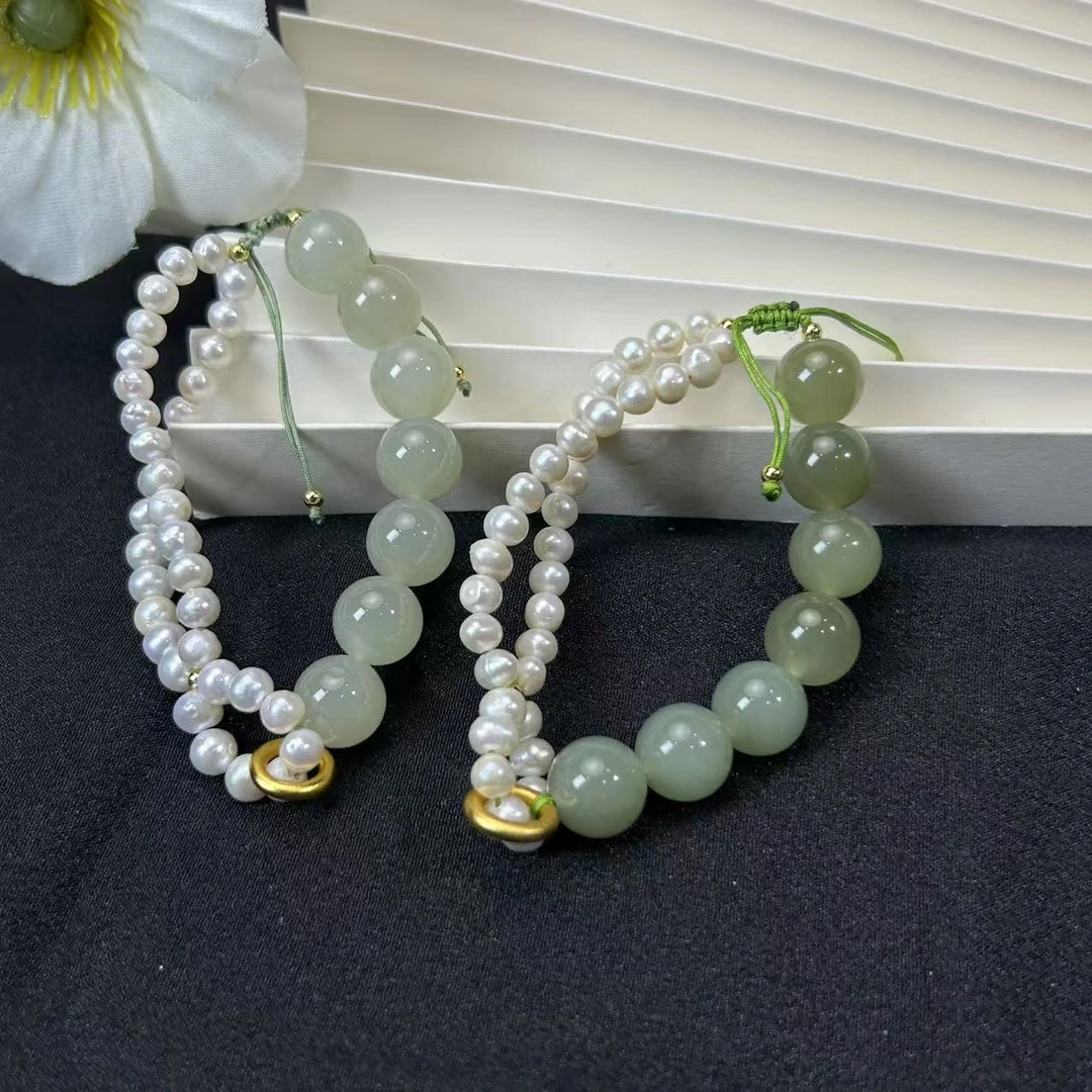 【睿泽鉴宝】和田玉淡水无核珍珠手串 （多样性发一）5mm/12mm AH6372