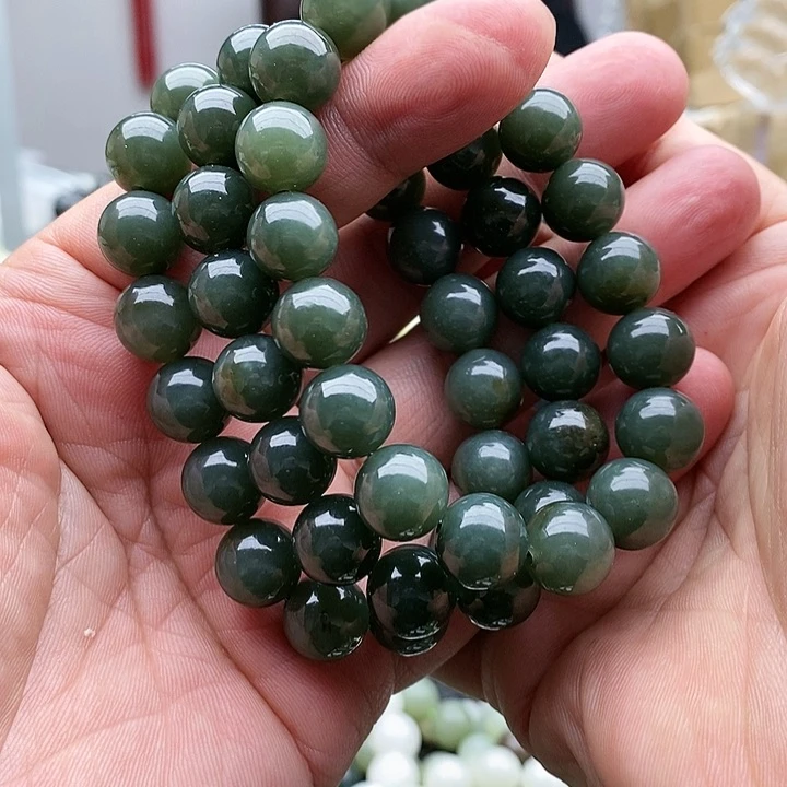 【闪购商品】未镶嵌手链和田玉12且末蓝拍一发一