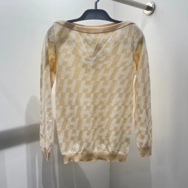 99新 Hermes/爱马仕 2cc014/羊绒薄款针织上衣 羊绒 34码