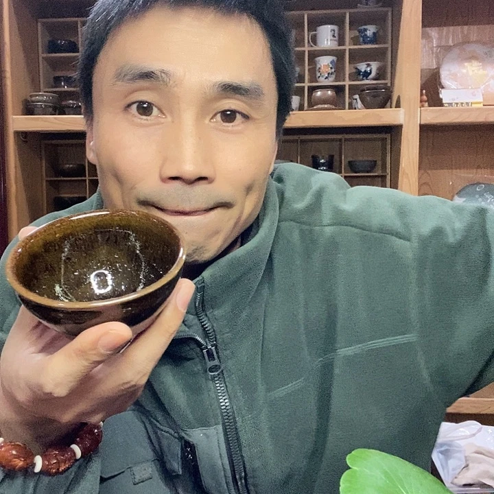 手工柴烧建盏一个