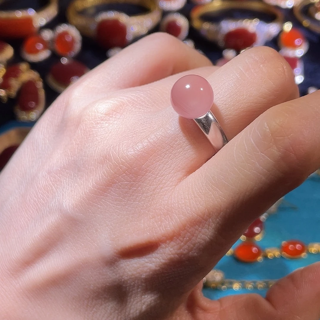 南红玛瑙银S925镶嵌戒指