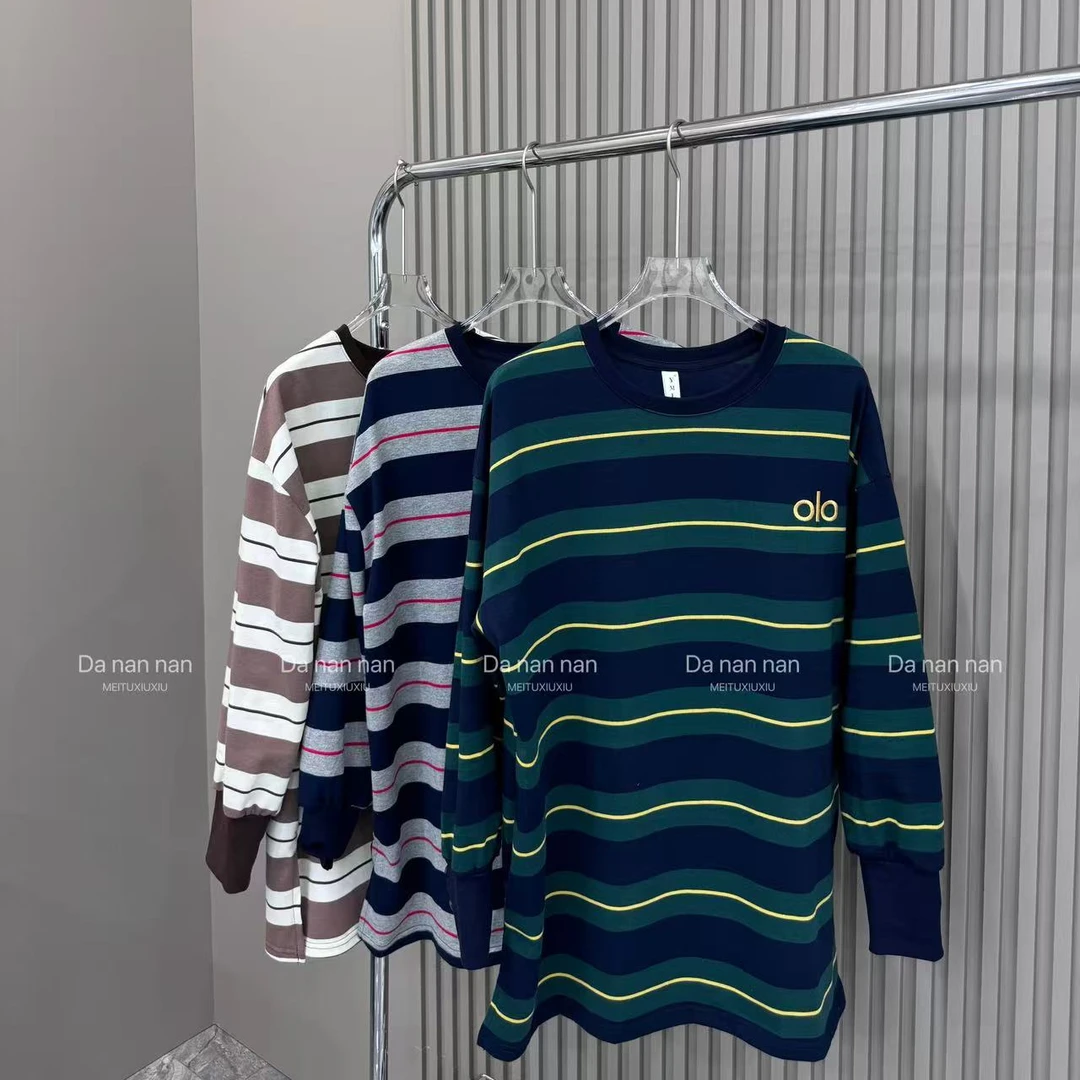 olo撞色条纹休闲大衫