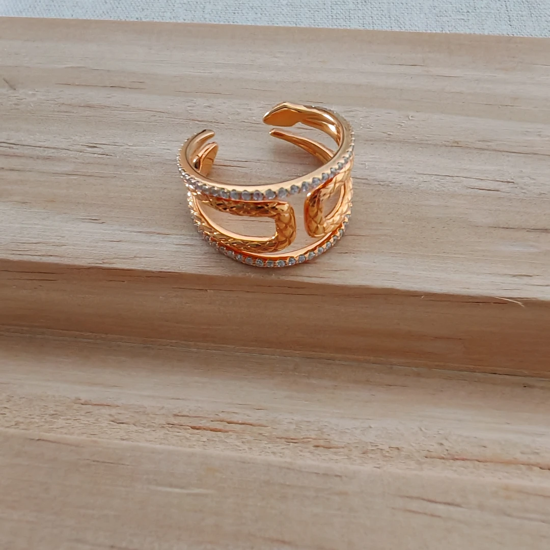 925银戒指 【Qarlighach】Altun yalatkan银镀金戒指奢华精致