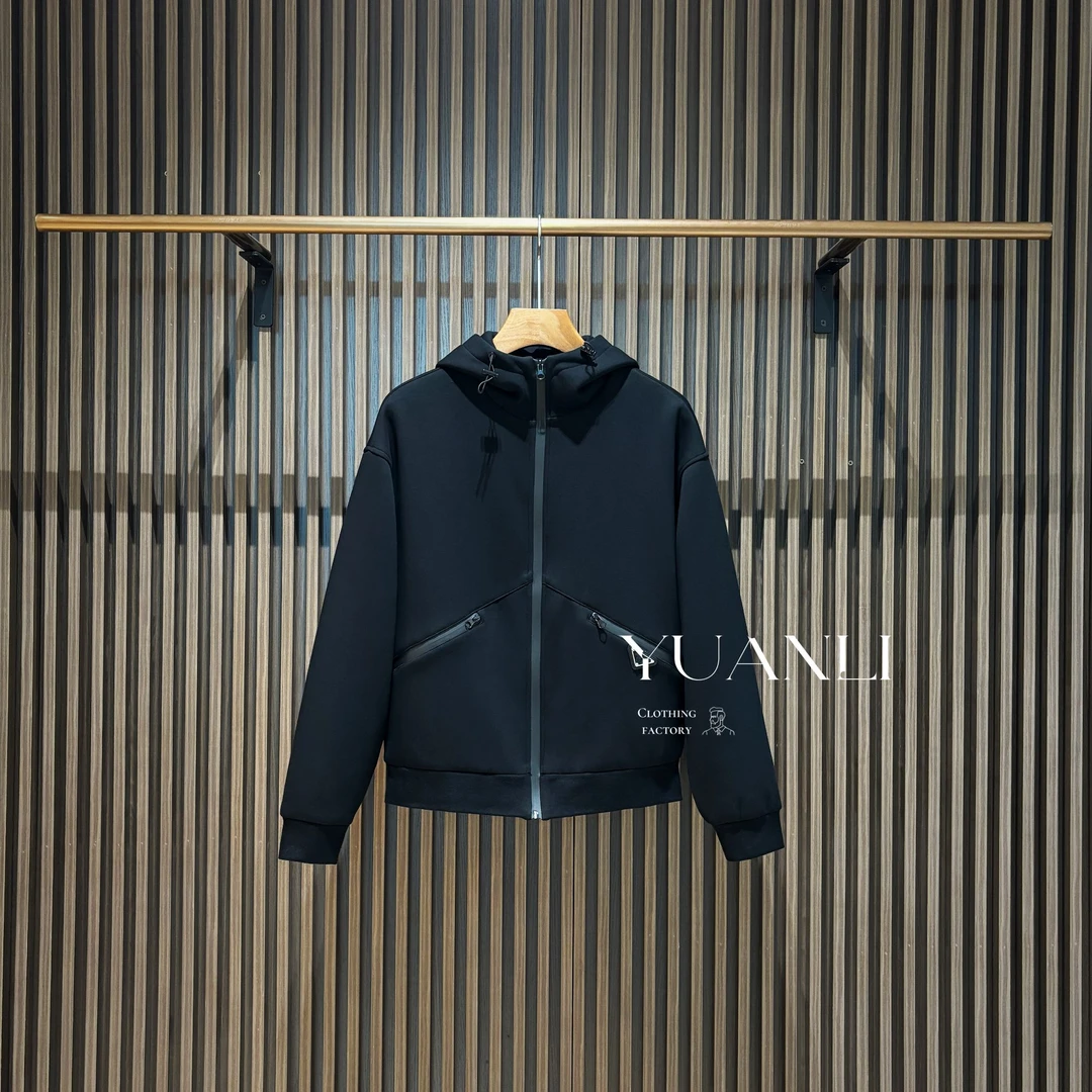 【6090-YL】高奢男装 2024秋冬季百搭简约男士连帽夹克外套