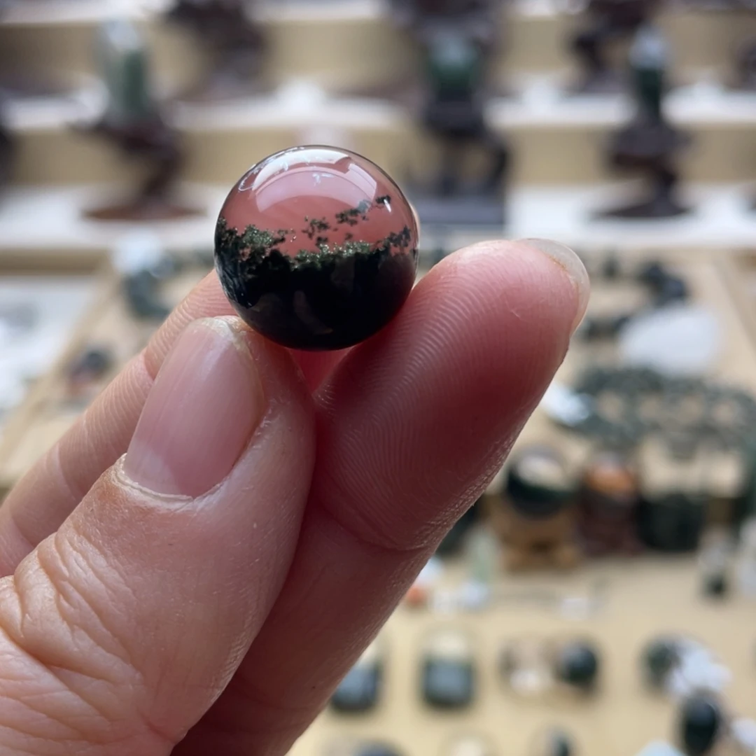 颈饰未镶嵌水晶绿幽灵聚宝盆单珠