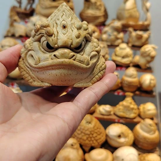 开***心竹竹根雕三足金蟾