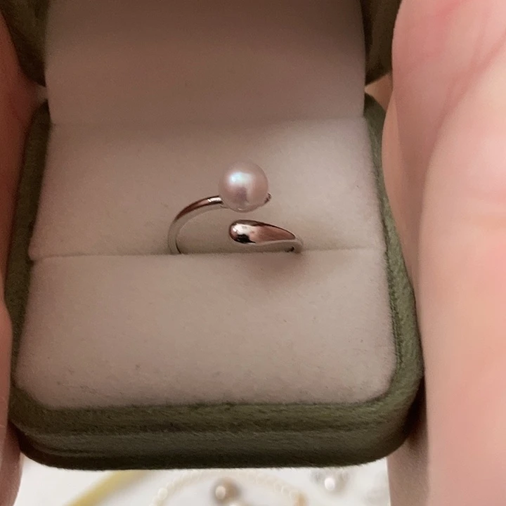 淡水珍珠戒指银S925镶嵌