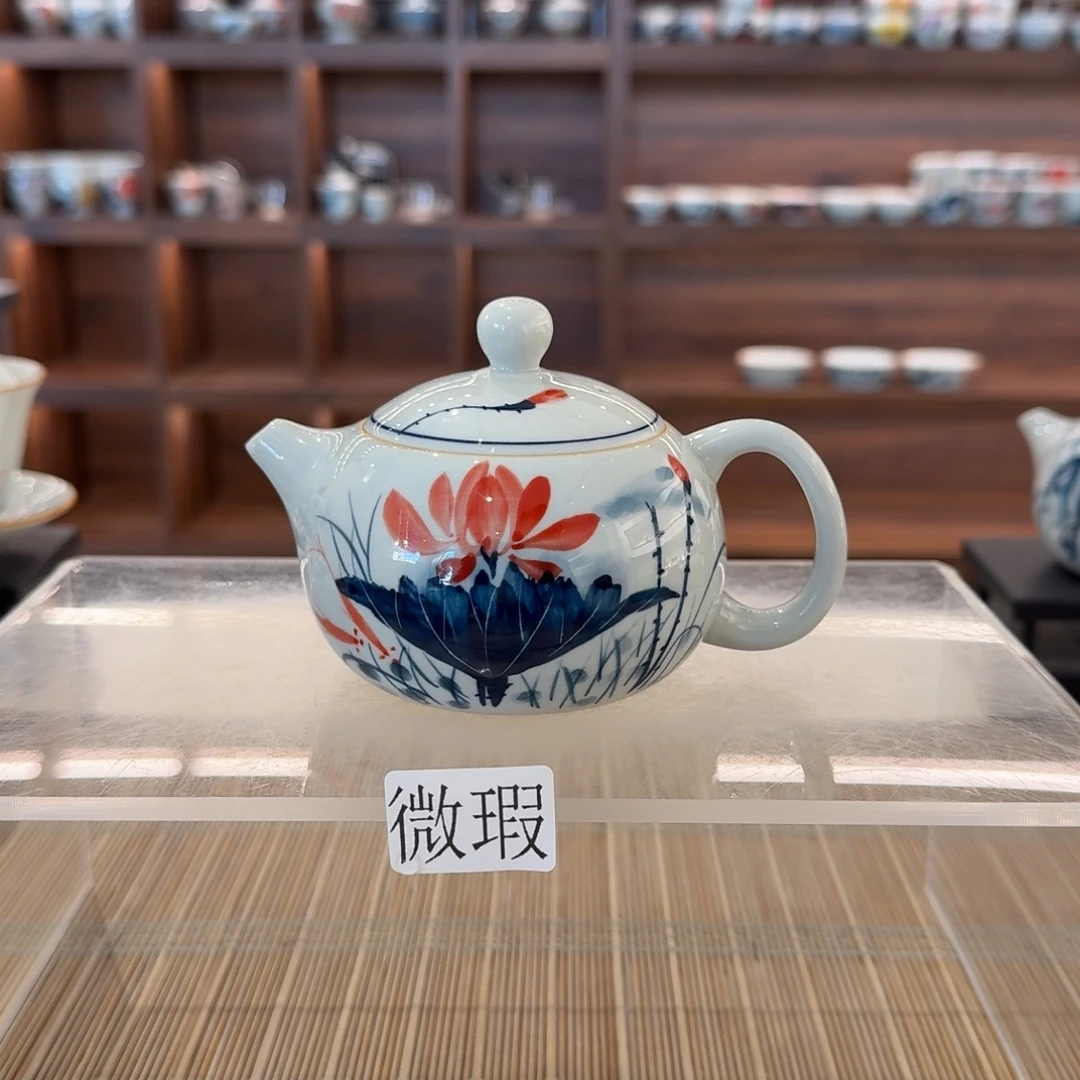 釉下手绘茶具微瑕