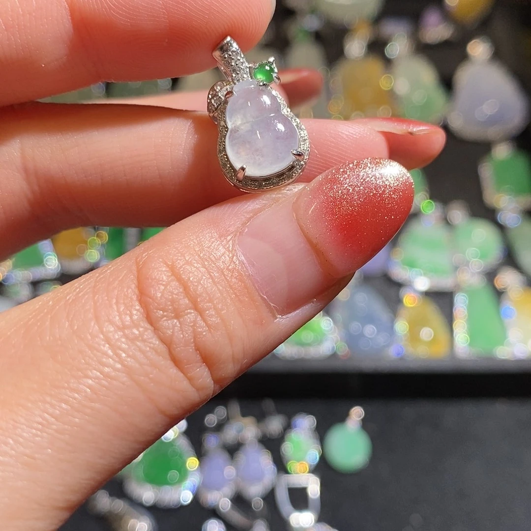 颈饰银S925镶嵌翡翠天然翡翠