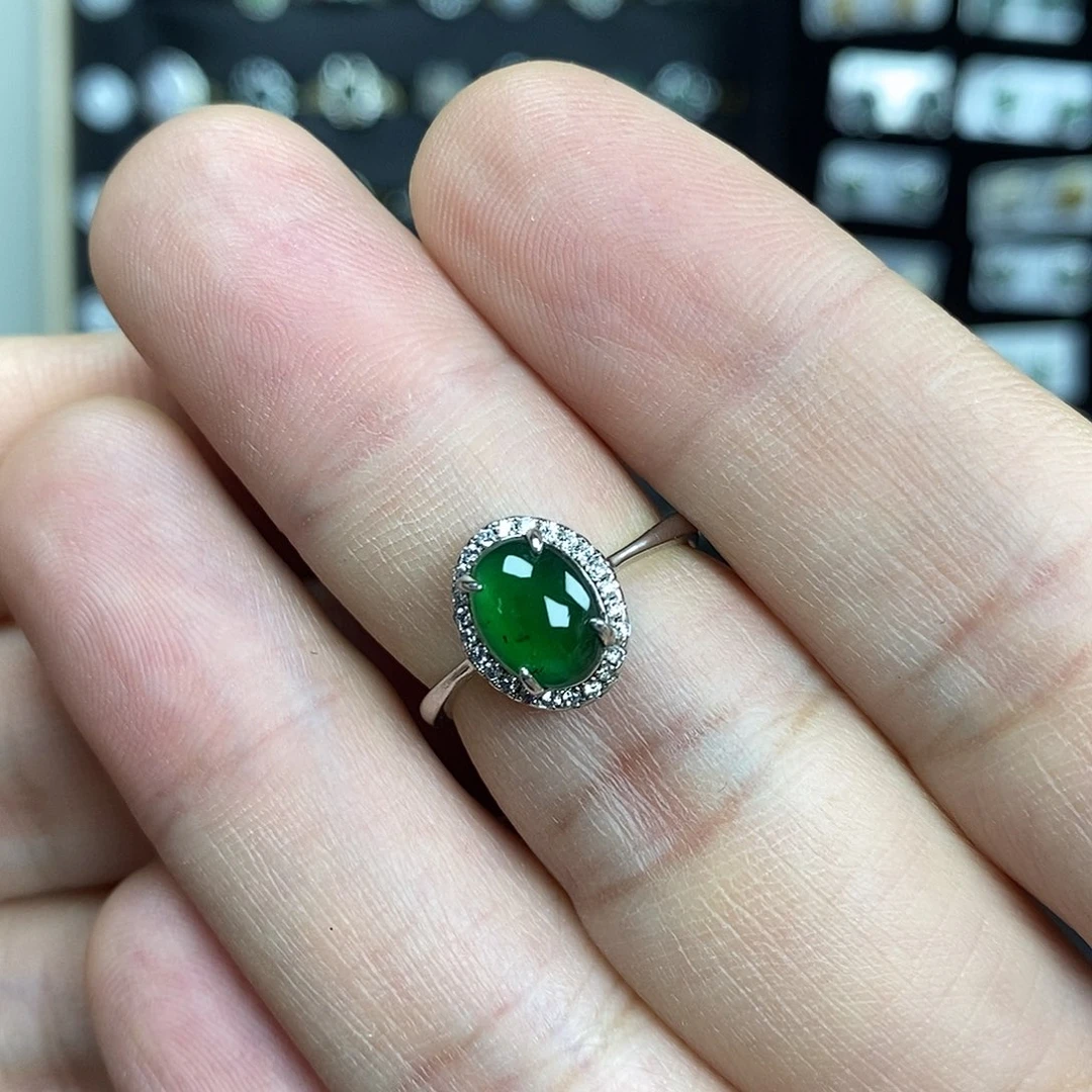 翡翠银S925镶嵌戒指