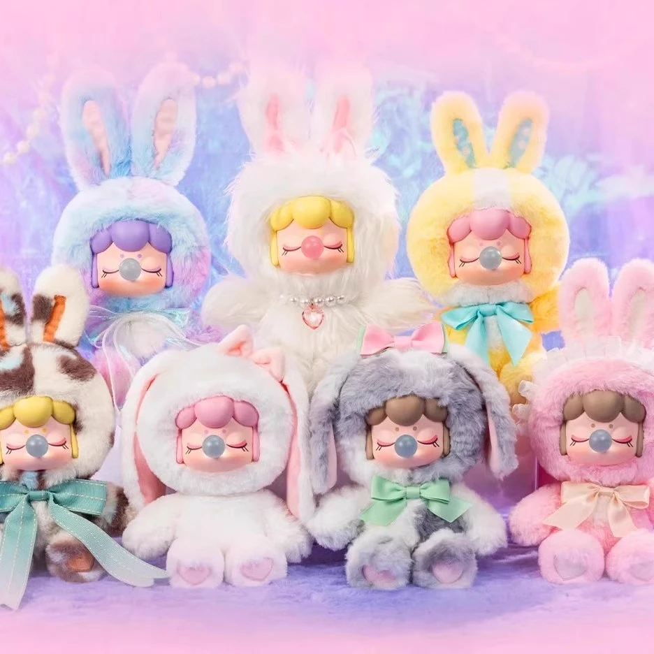 rolife若来Nanci闪光毛绒小兔盲盒摆件玩公仔搪胶二代毛绒挂件
