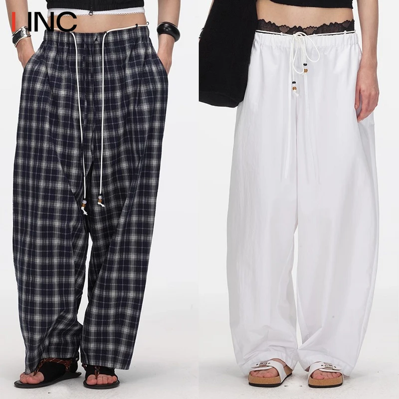 ECHOADE 25SS经典轻盈透气腰头耳仔式设计时髦宽松堆积感阔腿裤