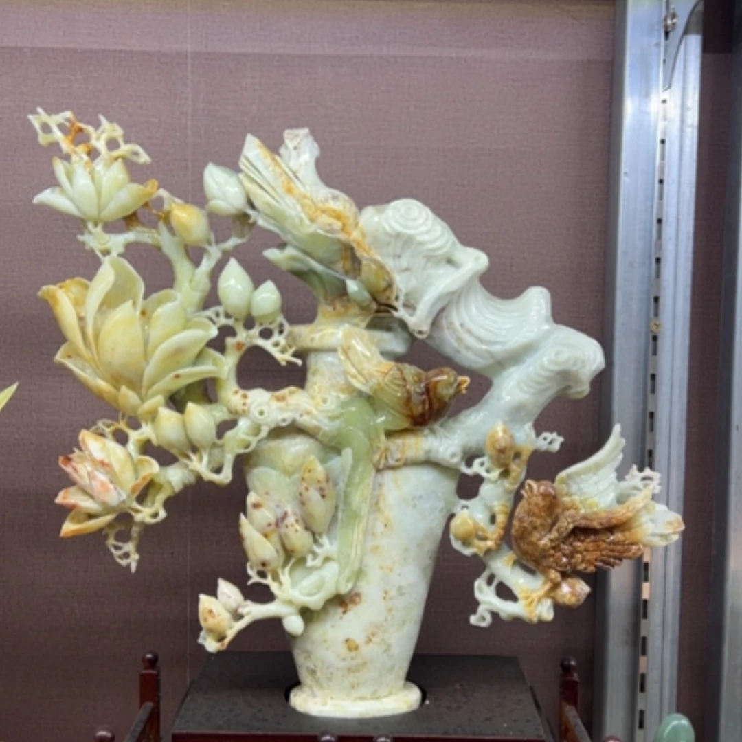 【闪购商品】未镶嵌蛇纹石玉珠宝奇石玉兰花