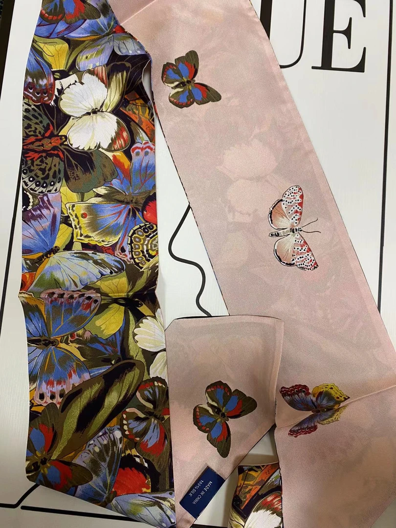 斜纹绸飘带-彩色花蝴蝶-斜纹绸飘带