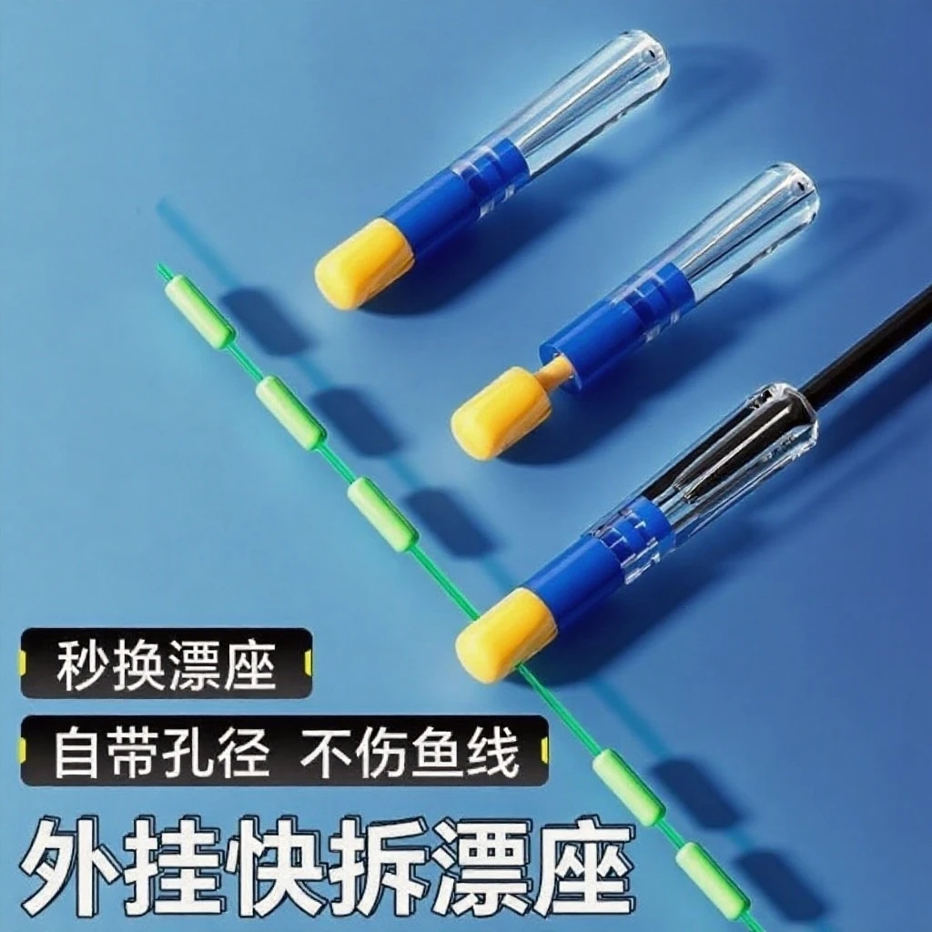 可拆螺纹漂座新款可拆卸快速漂座硅胶特漂座滑动滑漂座秒换连接器
