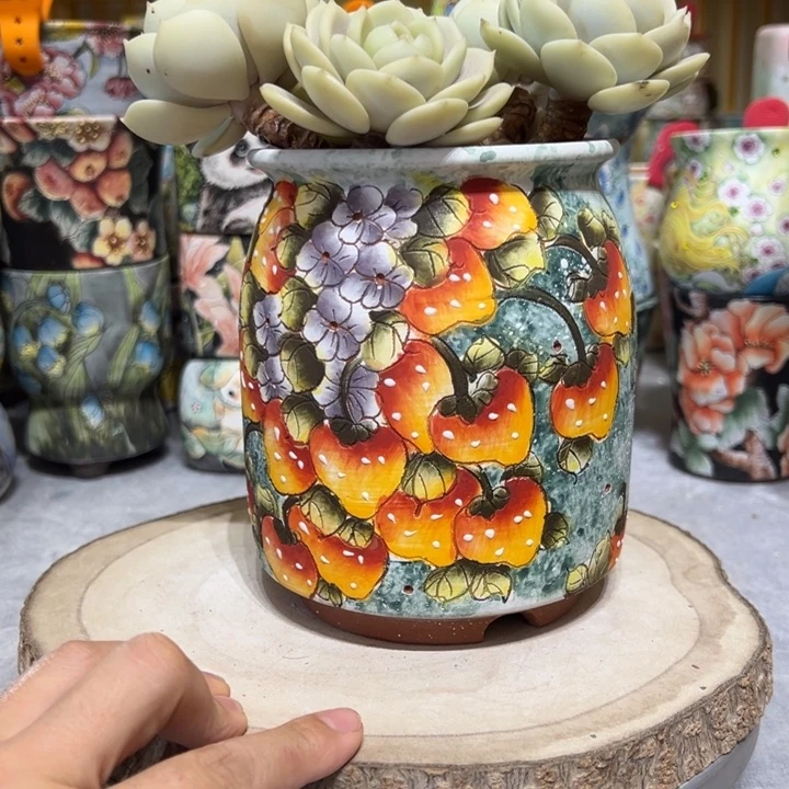 景德镇红陶精品手绘陶瓷