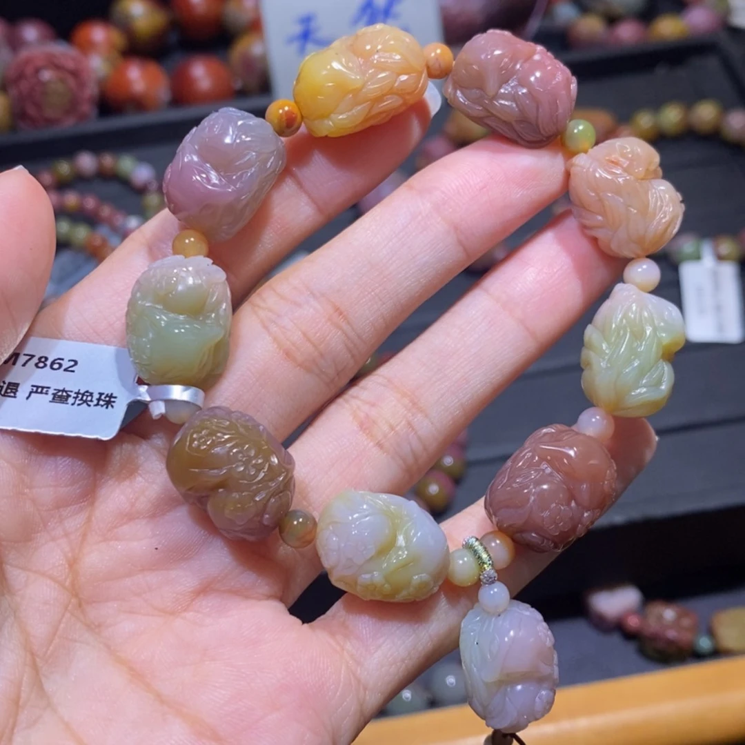 【闪购商品】未镶嵌手链玛瑙/玉髓盐源玛瑙。睡狐