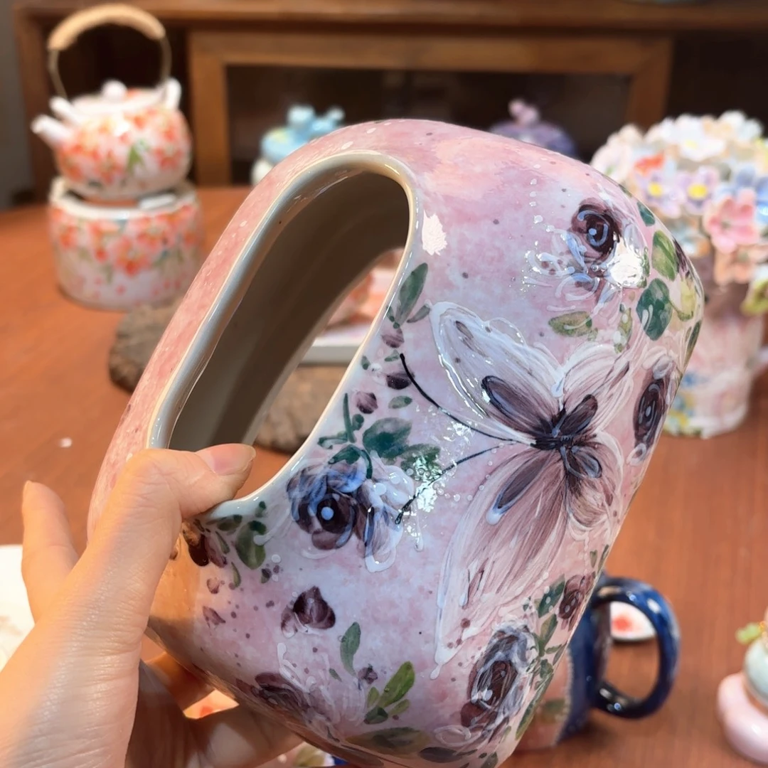 景德镇手绘高温釉下彩陶瓷茶具