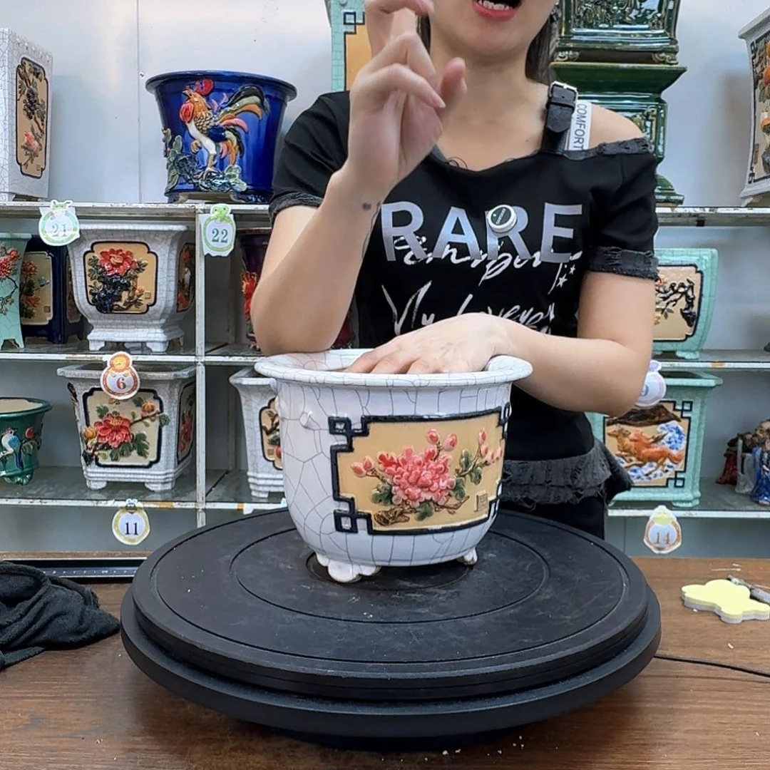 蔓****完全开放石湾盆150花盆