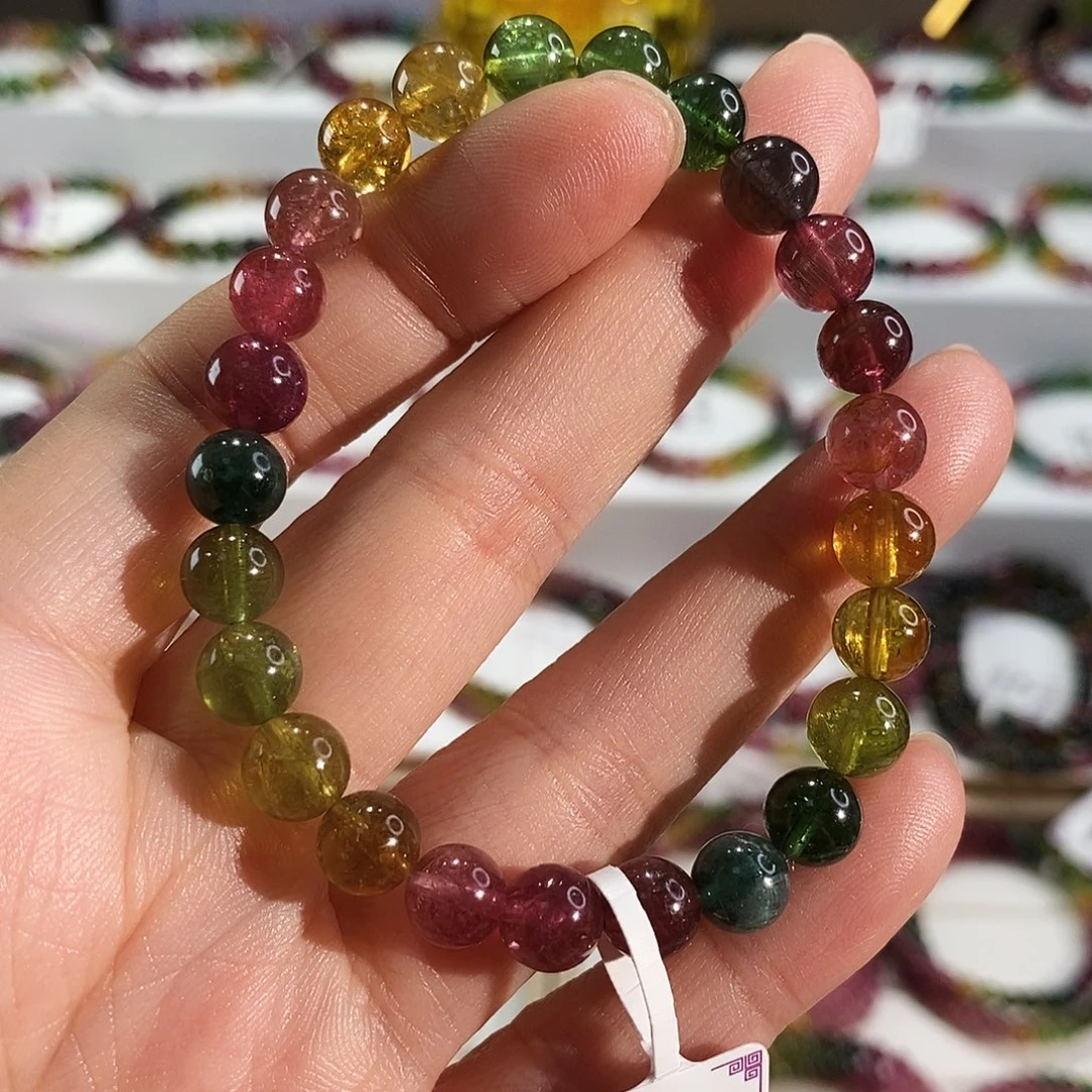 碧玺手链未镶嵌G2301素圈颜色微差