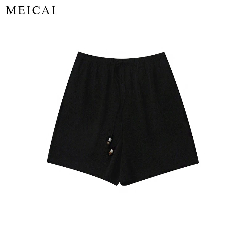 美裁 新款 进口高弹三醋酸松弛感老钱风抽绳显瘦休闲短裤