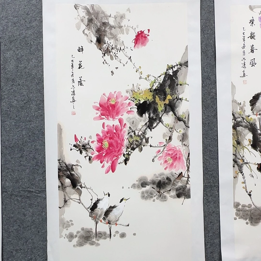 国画100*50纯手绘刘亦凌