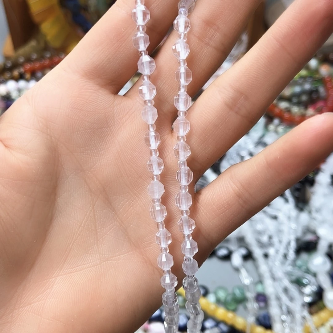 玛瑙/玉髓未镶嵌珠宝半成品5×6白水橄榄切一条