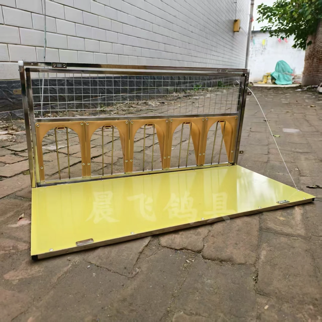 加高带平台进笼口不伤鸽新款欧式进口门落台折叠鸽舍进出口放飞门