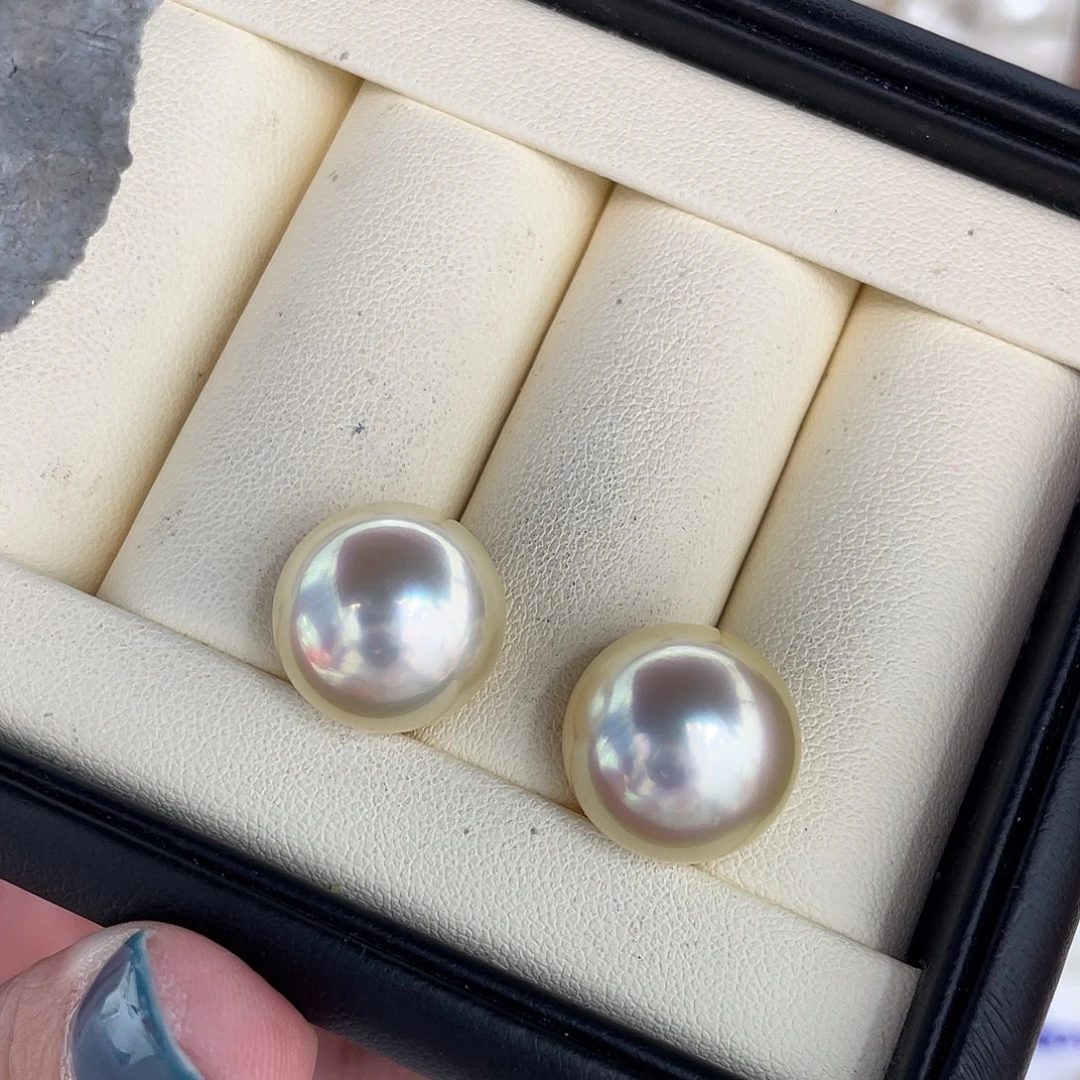 定制海水珍珠未镶嵌裸珠干枯14-15mm