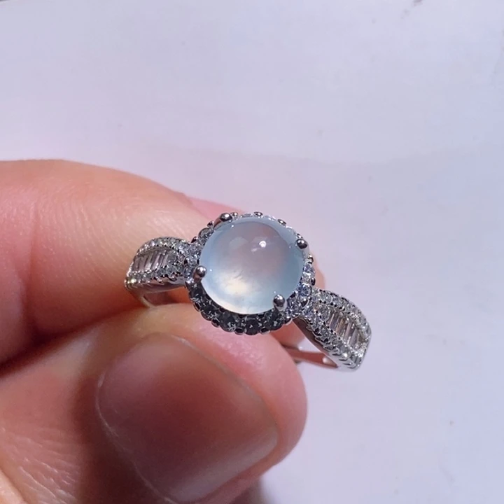 银S925镶嵌戒指翡翠