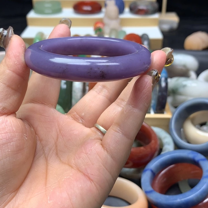 未镶嵌手镯石英质玉紫**情