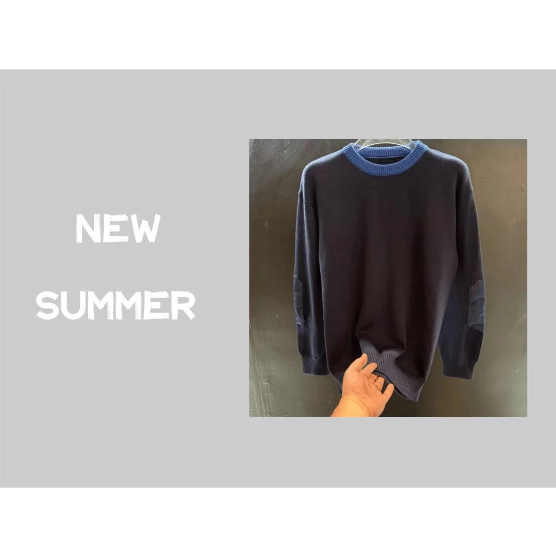 欧货轻奢毛衣男士秋季新款时尚刺绣百搭针织衫休闲潮流保暖打底衫