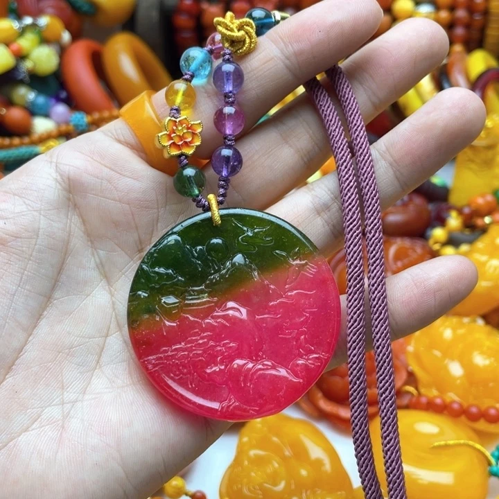 树脂制品龙**厨89号雕刻山水吊坠