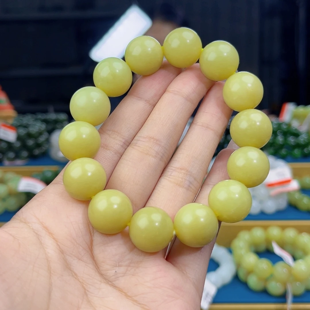 和田玉未镶嵌手链天然和田玉新疆若羌黄口手串16