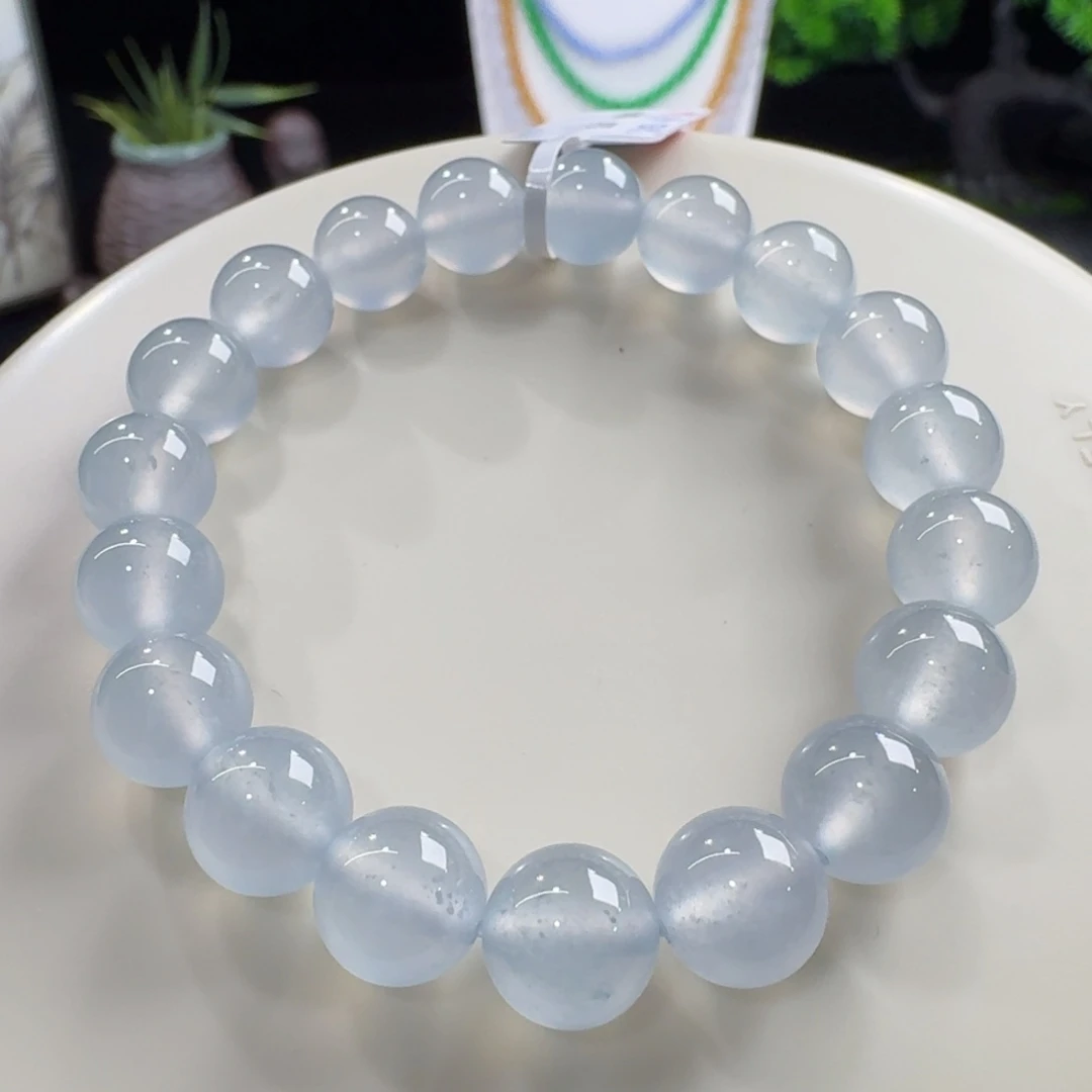 翡翠未镶嵌手链58万同料木纳蓝钢单圈10mm