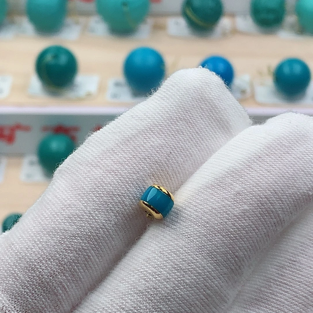 绿松石18K金镶嵌珠宝奇石5.3-4.8