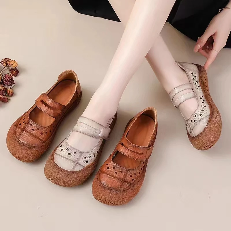 2855新款镂空舒适两穿百搭软底妈妈鞋