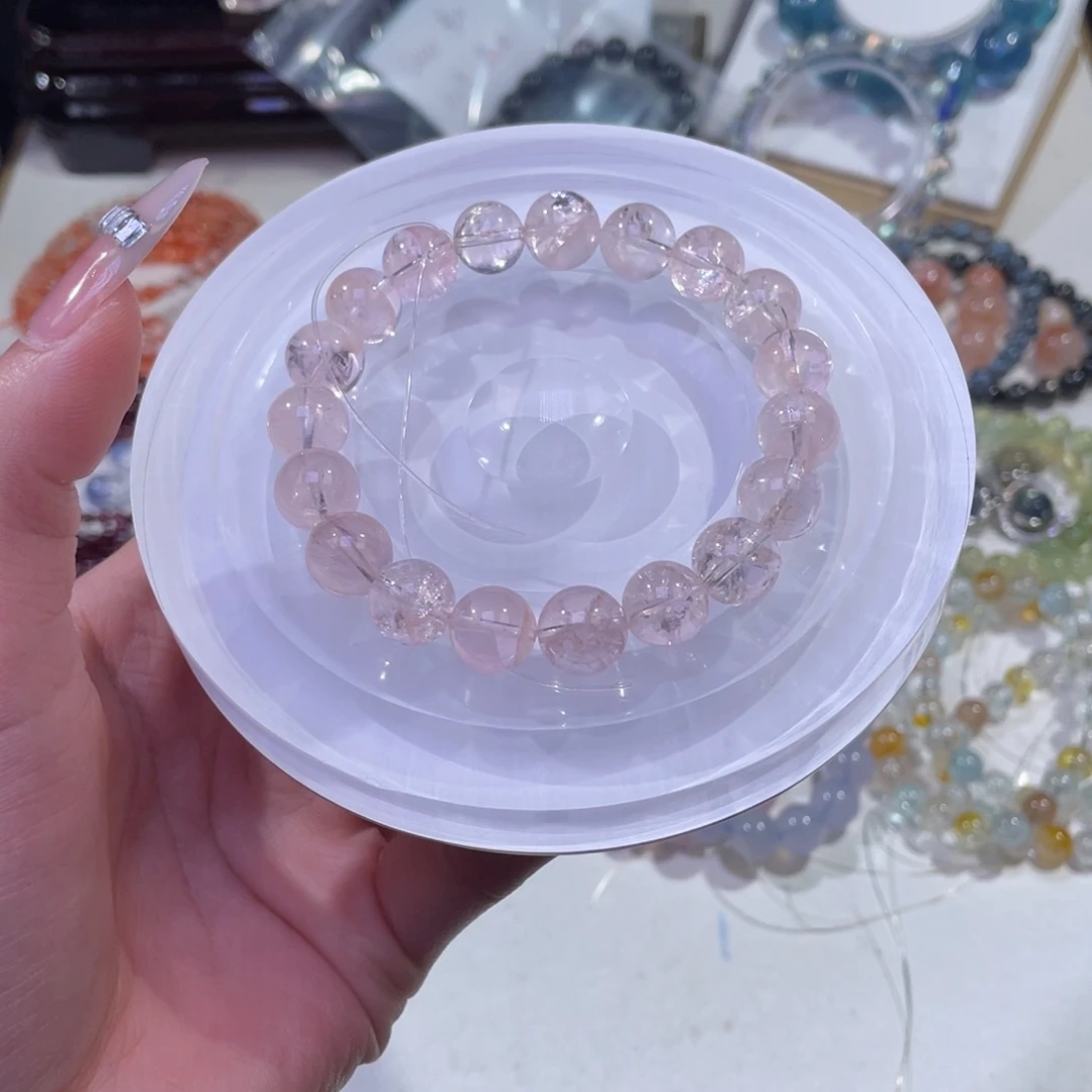 未镶嵌手链水晶粉阿塞水晶10+
