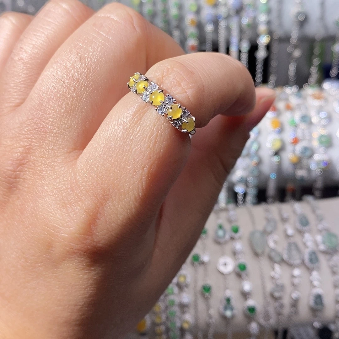 翡翠银S925镶嵌戒指